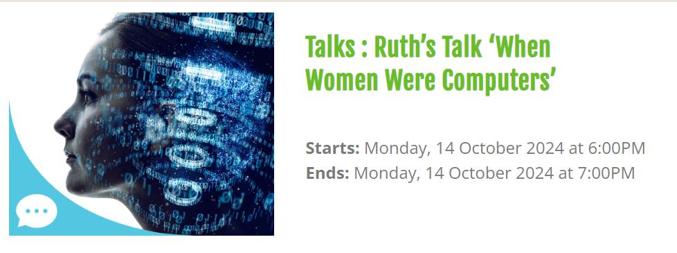 Ruth's talk when women were computers over on the WI Learning Hub