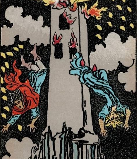 The Tower in the Rider Waite Smith Tarot Deck